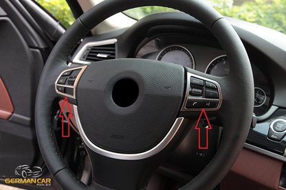 For BMW 5 Series F10 F11 Steering Wheel Panel Frame Chrome Matte