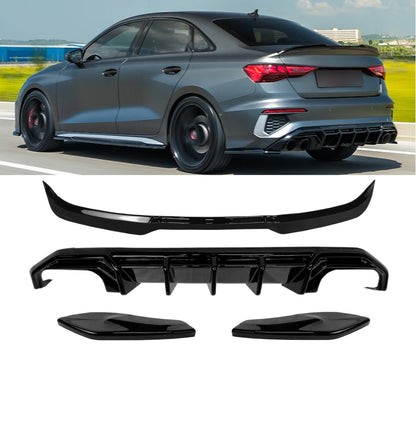 💕Bodykit  adatto per  AUDI S3/A3 S-LINE 8Y  nero  lucido💕
