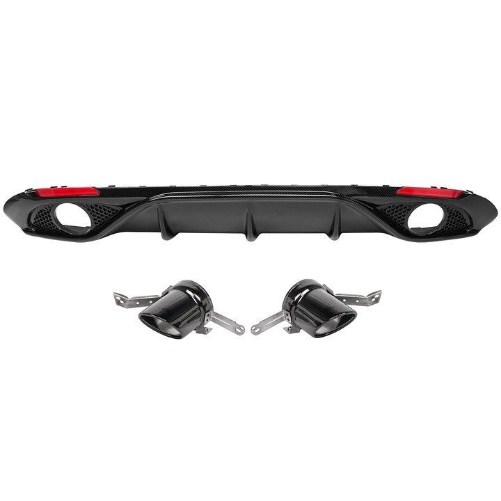 👉ART.10550 Diffusore +terminale neri Carbon Look adatto per Alfa Romeo Giulia👈