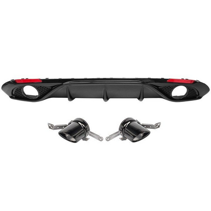 👉ART.10550 Diffusore +terminale neri Carbon Look adatto per Alfa Romeo Giulia👈