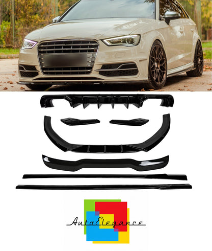 💕Bodykit   adatto per  AUDI A3 8V SPORTBACK   nero  lucido💕