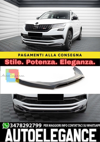 Kodiaq MK1 Max Sportline RS Labbro Frontale Lacca Nera Plastica Vuota