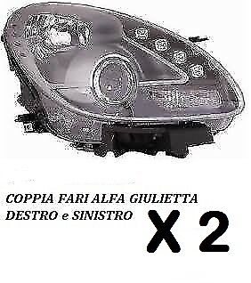 PAIR OF HEADLIGHTS FRONT LEFT RIGHT PROJECTOR HEADLIGHTS ALFA GIULIETTA FROM 2010 ONWARDS P/Black