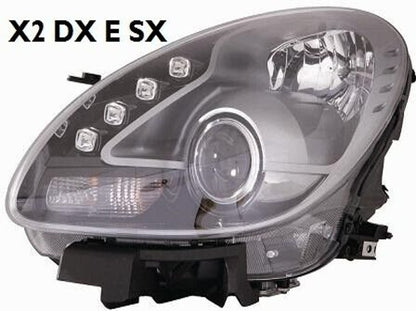 PAIR OF HEADLIGHTS FRONT LEFT RIGHT PROJECTOR HEADLIGHTS ALFA GIULIETTA FROM 2010 ONWARDS P/Black