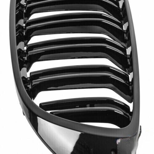 GRIGLIA ADATTA PER BMW SERIE 4 F32 F33 F36 DOPPIA FASCIA LOOK NERO LUCIDO