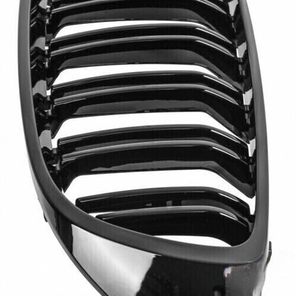 GRIGLIA ADATTA PER BMW SERIE 4 F32 F33 F36 DOPPIA FASCIA LOOK NERO LUCIDO