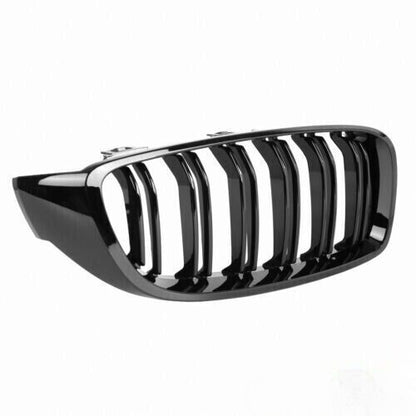 GRIGLIA ADATTA PER BMW SERIE 4 F32 F33 F36 DOPPIA FASCIA LOOK NERO LUCIDO
