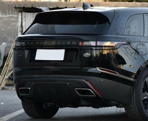 DIFFUSORE NERO POSTERIORE ABS TERMINALI INOX CROMATO PER RANGE ROVER VELAR