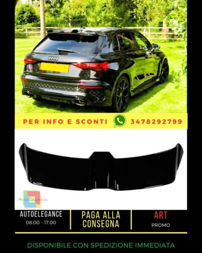 Spoiler Noir Brillant Adapté Pour Audi A3 S3 RS3 8Y Sportback 2020+