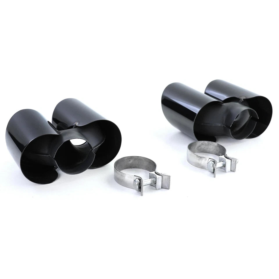 💫Terminali di scarico a doppio tubo nero adatto per Porsche 911 991.1 💫