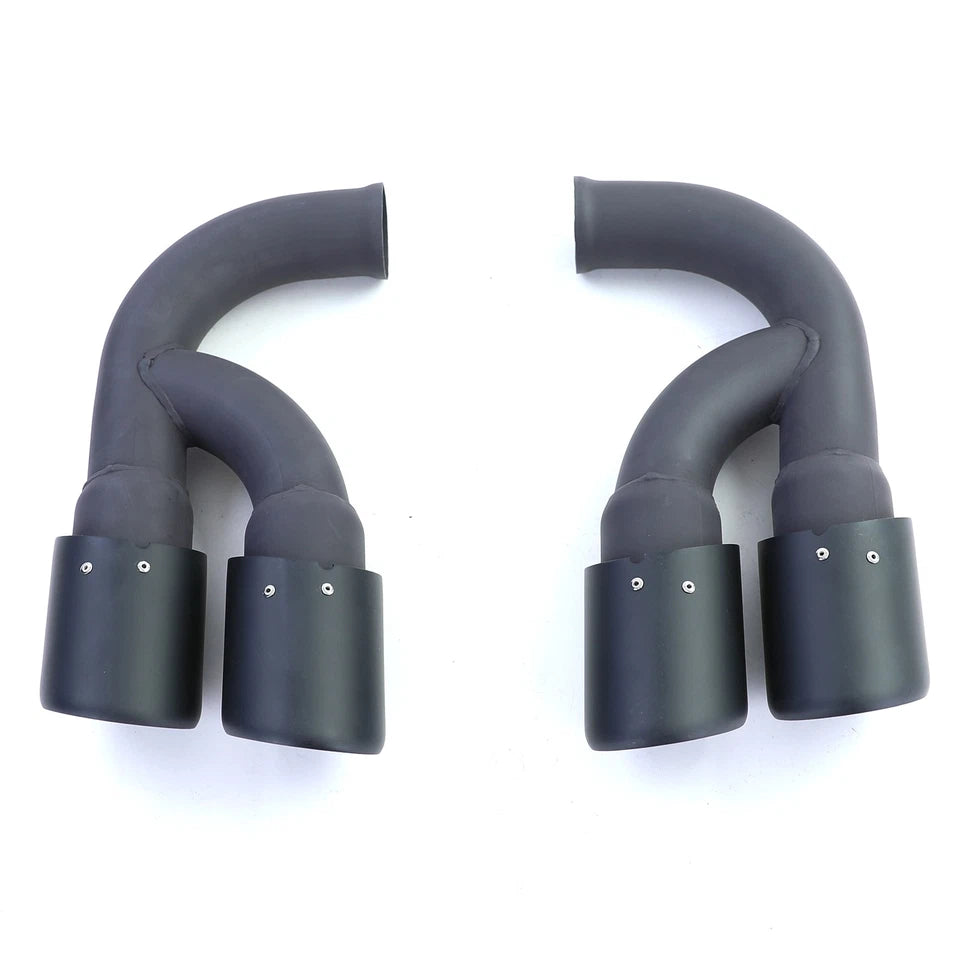 💫 Doppi Tubi di Scarico Neri in Acciaio Inox per Porsche Cayenne 92A 3.0 💫