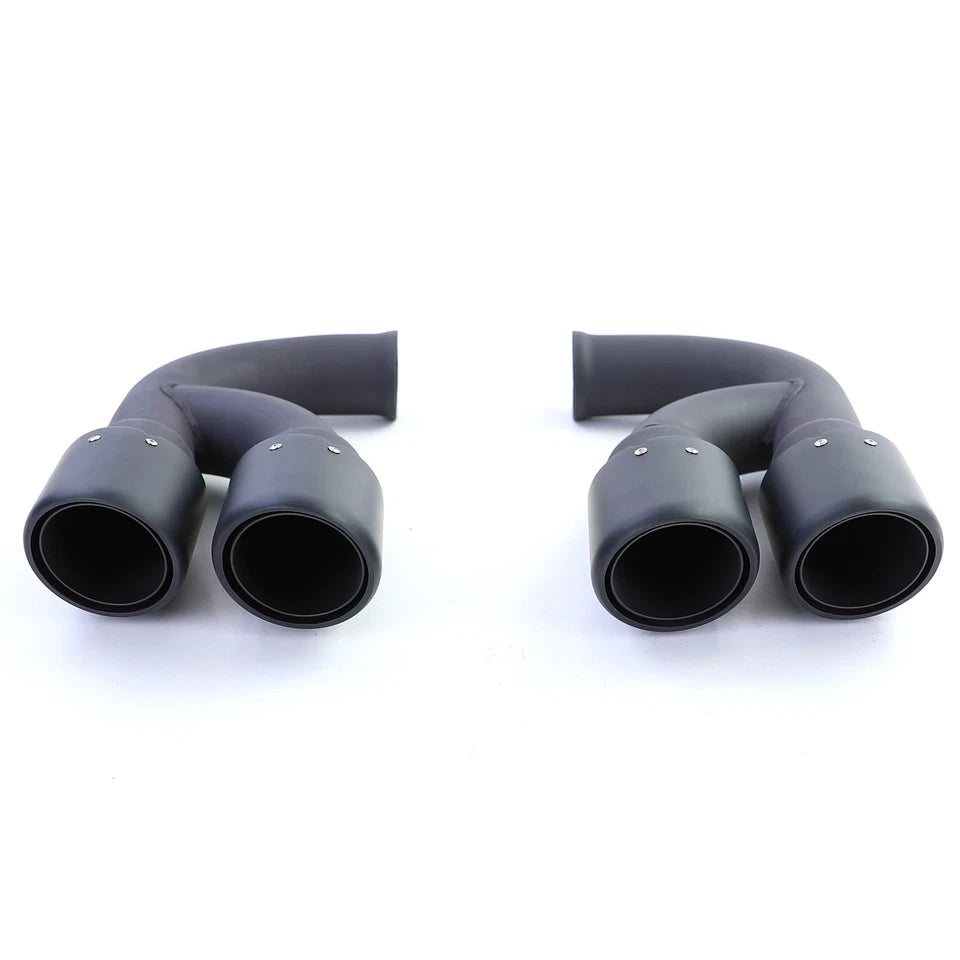 💫 Doppi Tubi di Scarico Neri in Acciaio Inox per Porsche Cayenne 92A 3.0 💫