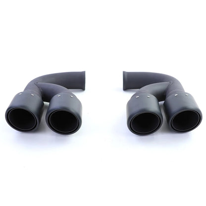 💫 Doppi Tubi di Scarico Neri in Acciaio Inox per Porsche Cayenne 92A 3.0 💫