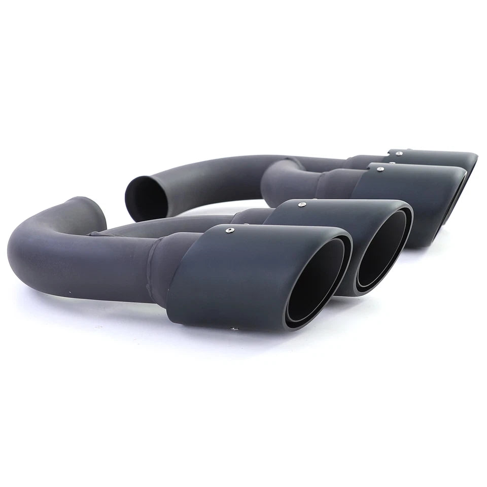 💫 Doppi Tubi di Scarico Neri in Acciaio Inox per Porsche Cayenne 92A 3.0 💫