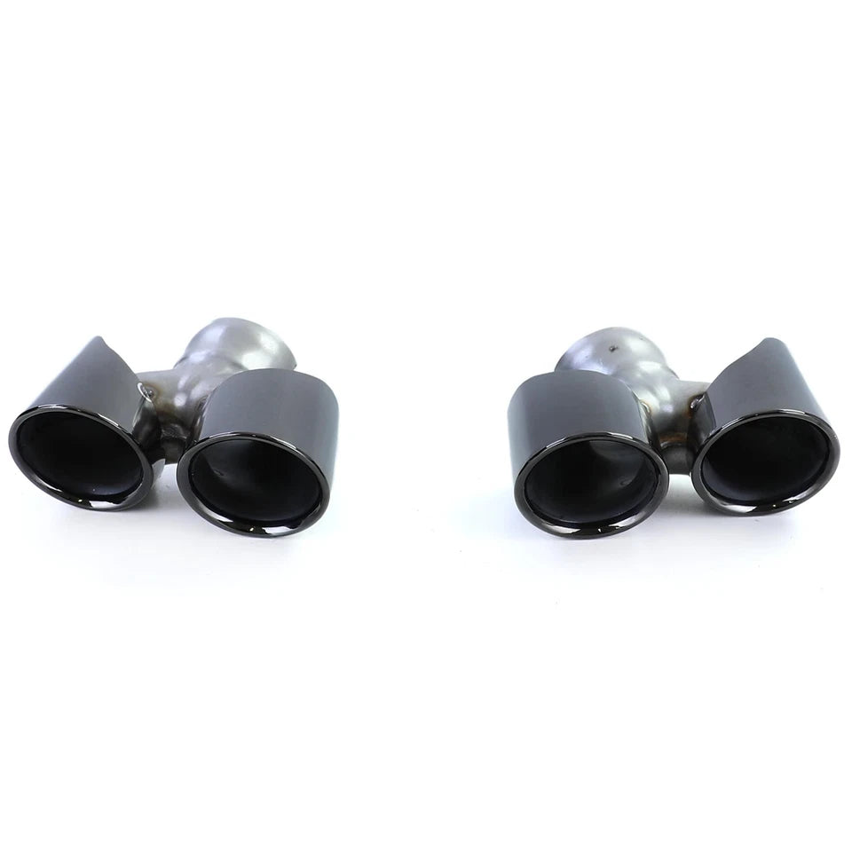 💫Terminali di Scarico Doppio Tubo Nero per Porsche 911 991.2 (2015–2019)💫