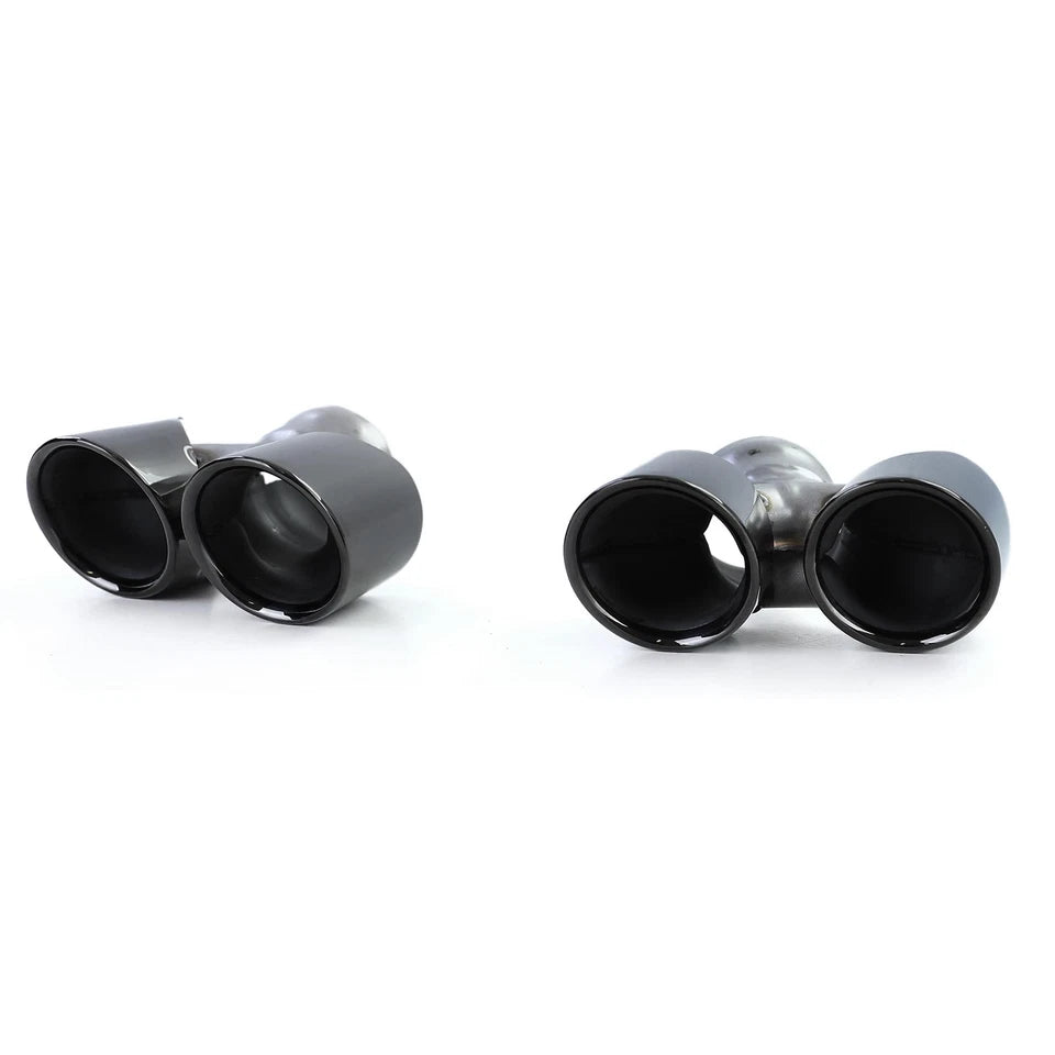 💫Terminali di Scarico Doppio Tubo Nero per Porsche 911 991.2 (2015–2019)💫