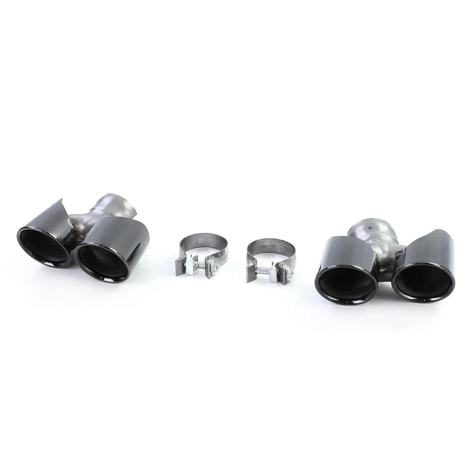 💫Terminali di Scarico Doppio Tubo Nero per Porsche 911 991.2 (2015–2019)💫