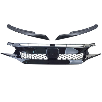 💫Griglia a Nido d'Ape TR Performance Nero Lucido per Honda Civic FK 💫