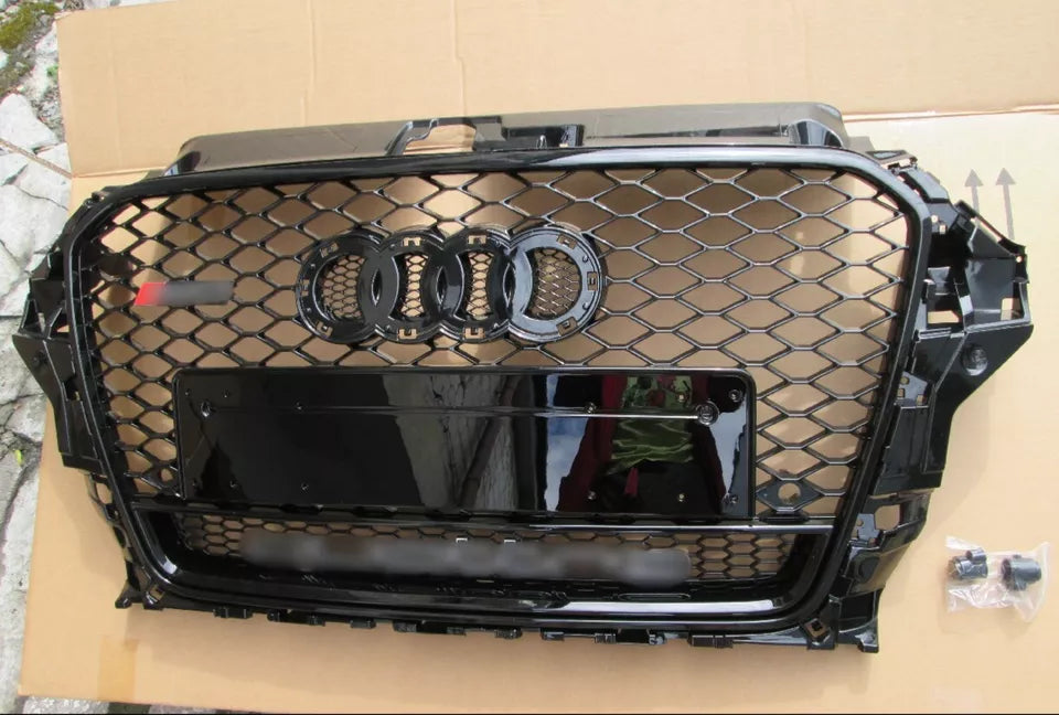 🔥ART.4548 GRIGLIA ANTERIORE NIDO D’APE STILE RS3 QUATTRO NERA PER AUDI A3 8V 12-15🔥