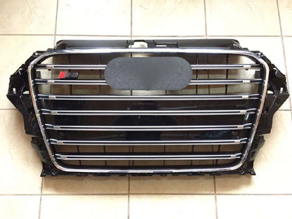 🔥ART.4565 GRIGLIA ANTERIORE NIDO D’APE STILE S3 NERA CROMO AUDI A3 8V 12-15🔥