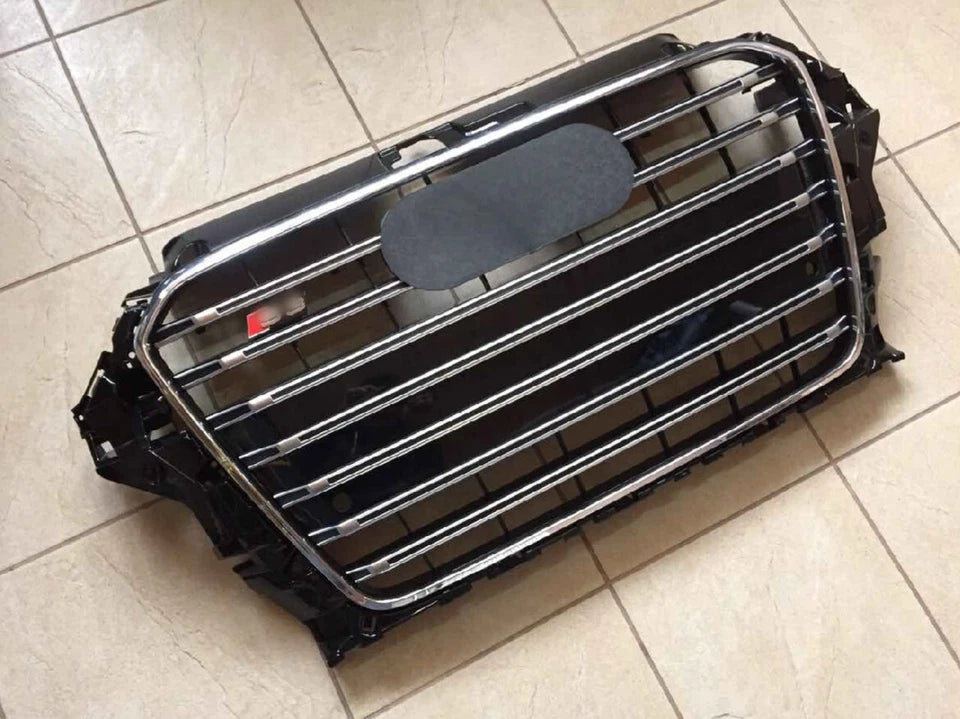 🔥ART.4565 GRIGLIA ANTERIORE NIDO D’APE STILE S3 NERA CROMO AUDI A3 8V 12-15🔥