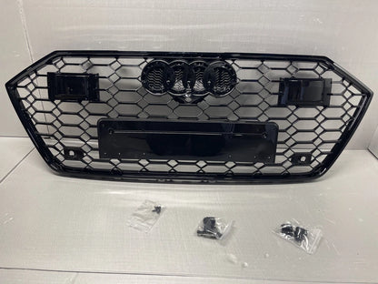 🔥ART.4568 GRIGLIA ANTERIORE NIDO D’APE STILE RS7 NERA PER AUDI A7 C8 4K 2018+🔥