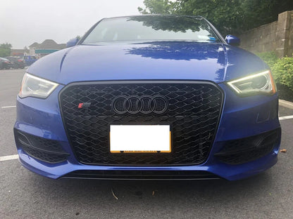 🔥ART.5610 GRIGLIA RS STYLE A NIDO D’APE NERA PER AUDI A3 / S3 8V 2013–2016🔥