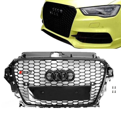 🔥ART.5610 GRIGLIA RS STYLE A NIDO D’APE NERA PER AUDI A3 / S3 8V 2013–2016🔥
