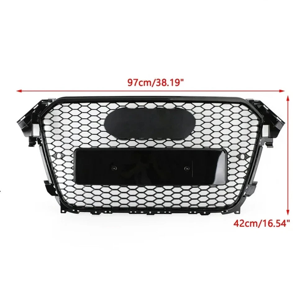 🔥ART.5629 GRIGLIA ANTERIORE A NIDO D’APE NERO LUCIDO PER AUDI A4 B8.5 13–15🔥