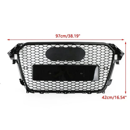 🔥ART.5629 GRIGLIA ANTERIORE A NIDO D’APE NERO LUCIDO PER AUDI A4 B8.5 13–15🔥
