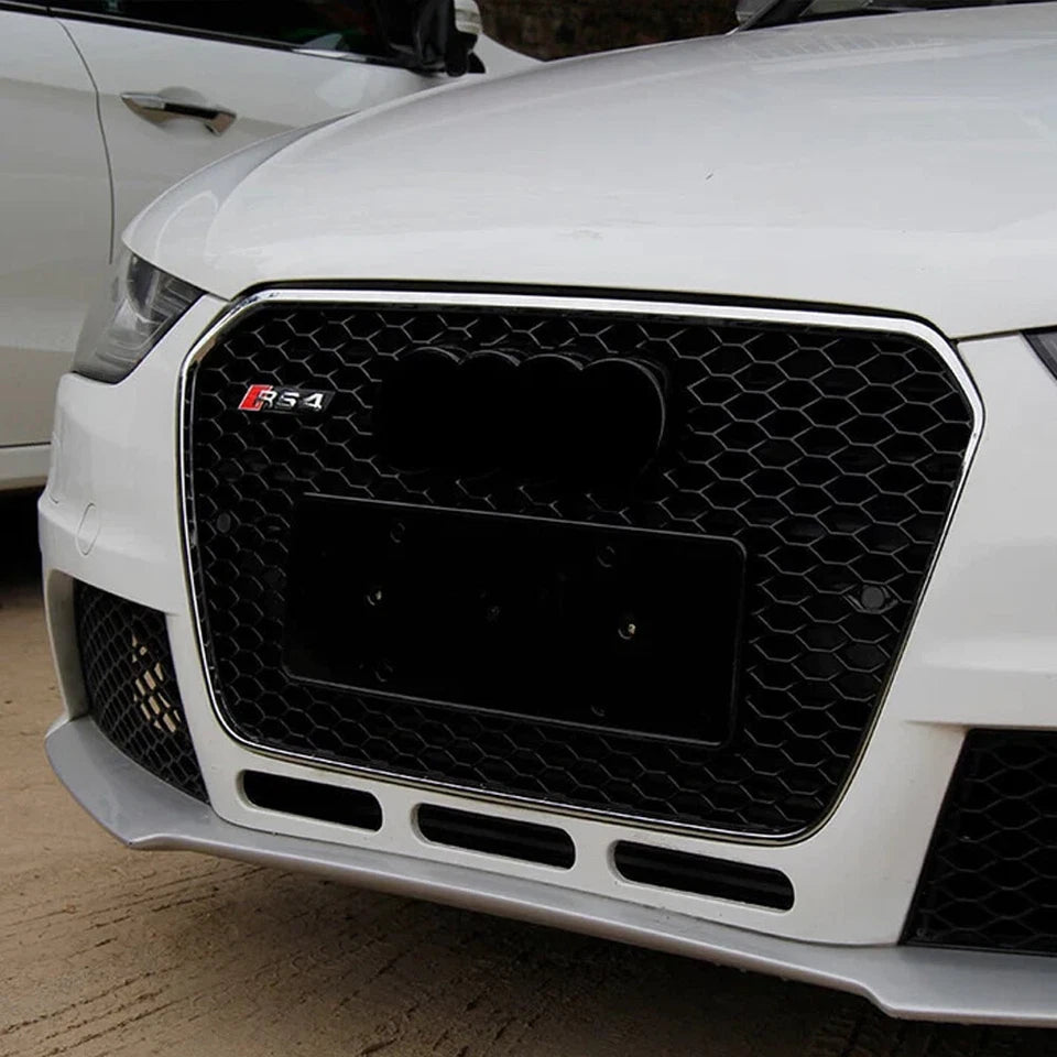 🔥ART.5629 GRIGLIA ANTERIORE A NIDO D’APE NERO LUCIDO PER AUDI A4 B8.5 13–15🔥
