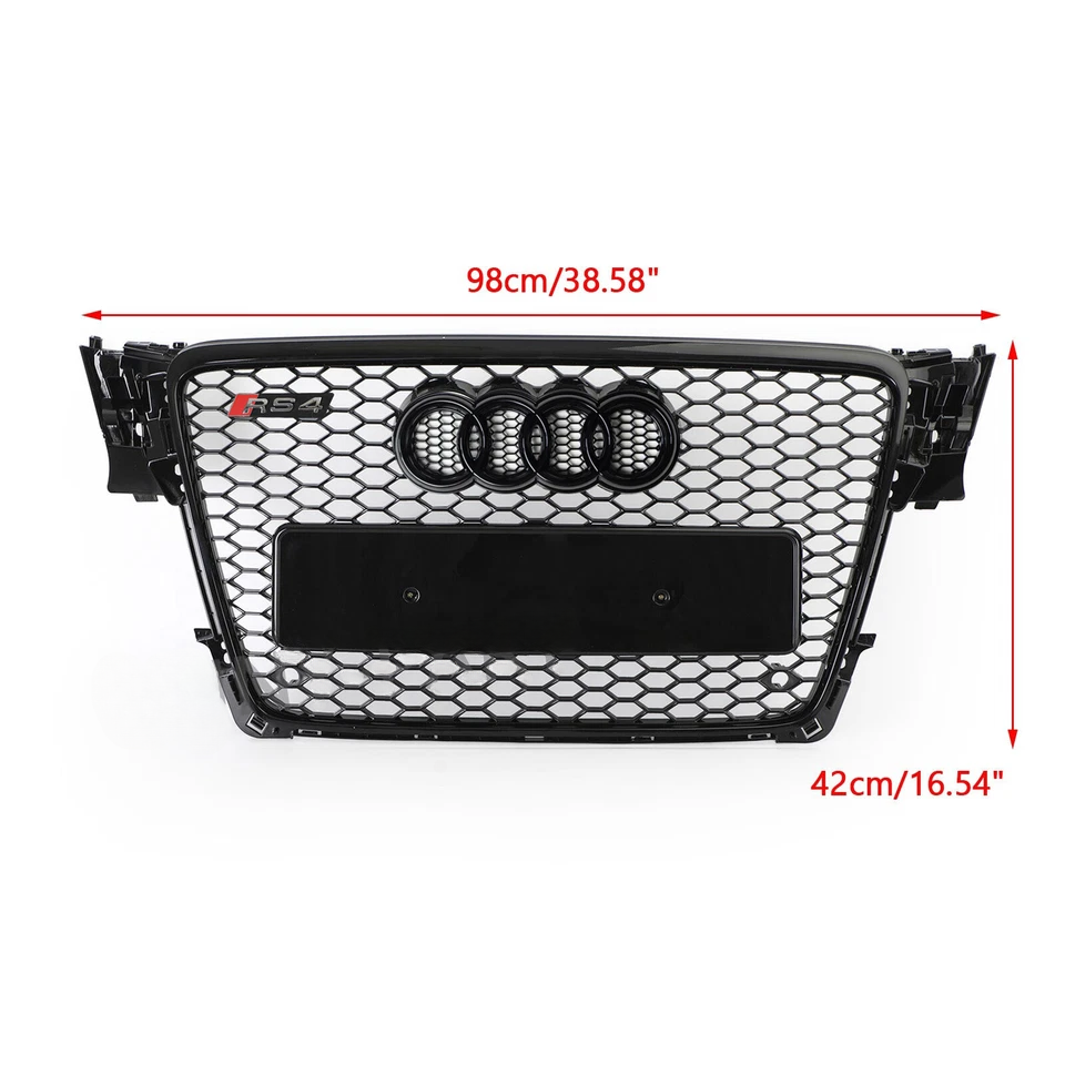 🔥ART.5633 GRIGLIA A NIDO D’APE NERO LUCIDO PER AUDI A4 / S4 B8 2008–2012🔥