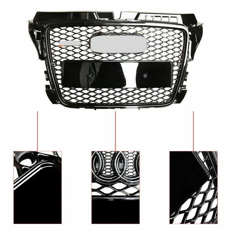 🔥ART.5708 GRIGLIA ANTERIORE RS NERA PER AUDI A3 / S3 8P 2008–2012🔥