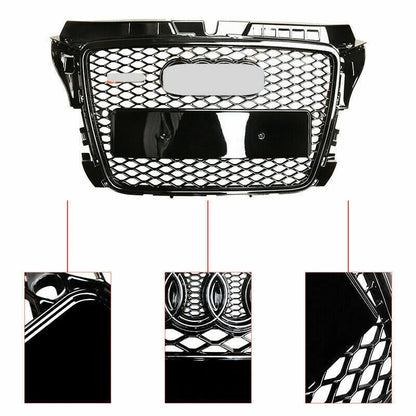 🔥ART.5708 GRIGLIA ANTERIORE RS NERA PER AUDI A3 / S3 8P 2008–2012🔥