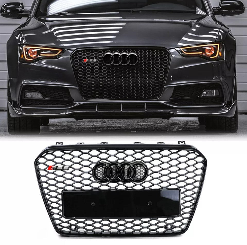🔥ART.5709 GRIGLIA ANTERIORE RS5 NERA A NIDO D’APE PER AUDI A5/S5 2012–2016🔥