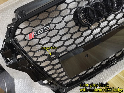 🔥ART.5760 GRIGLIA ANTERIORE RS3 A NIDO D’APE NERA PER AUDI A3 S-LINE 13–16🔥