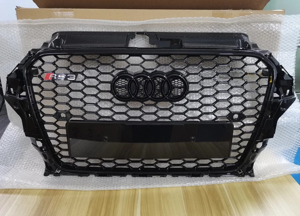 🔥ART.5760 GRIGLIA ANTERIORE RS3 A NIDO D’APE NERA PER AUDI A3 S-LINE 13–16🔥