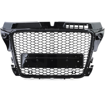 🔥ART.6106 GRIGLIA ANTERIORE A NIDO D’APE NERO LUCIDO PER AUDI A3 8P 2008–2013🔥