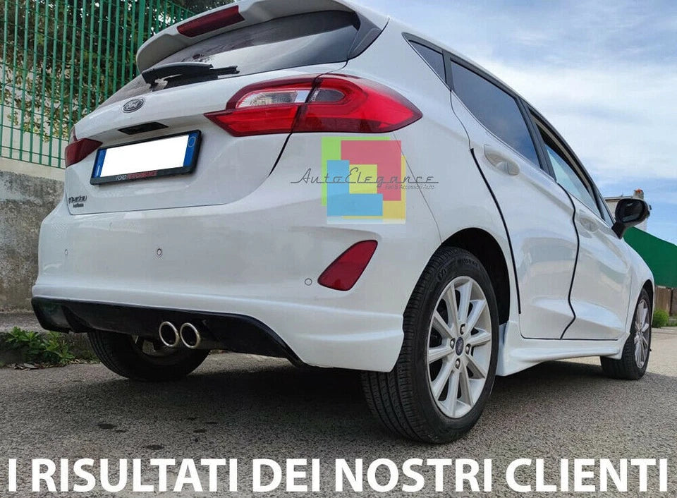 FORD FIESTA MK8 VIII 2017+ SOTTO PARAURTI ST DESIGN DIFFUSORE ABS DOPPIO SCARICO
