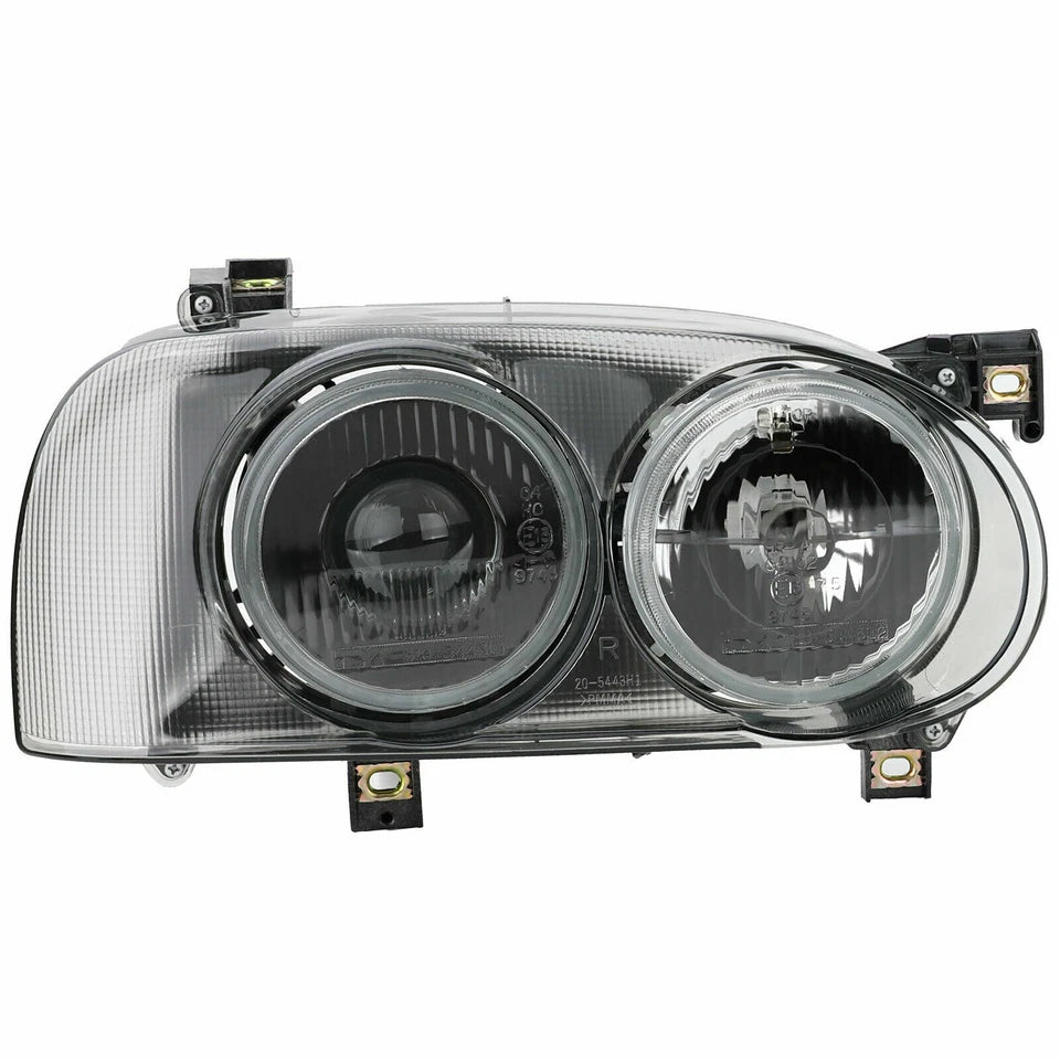 COPPIA FARI ANTERIORI VW GOLF 3 ANGEL EYES VETRO 91-97