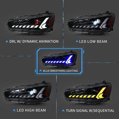 🔥Coppia Fari LED – Mitsubishi Lancer & EVO X (2008–2020) 🔥