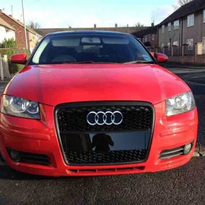 ⭐GRIGLIA ANTERIORE PER AUDI A3 8P 2005-2008 LOOK RS3 NERO LUCIDO TUNING⭐