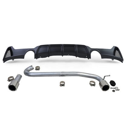 💫Diffusore Posteriore Opaco + Terminale di Scarico Adatto per BMW Serie 4 F32💫