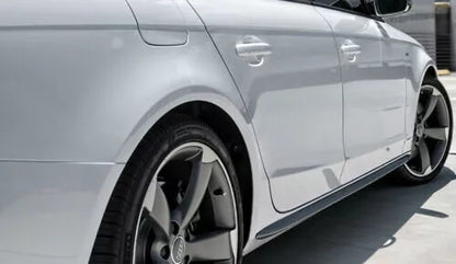 ⭐0475 MINIGONNE LATERALI PER AUDI A4 8K AVANT BERLINA SLINE ABS NERO LUCIDO⭐