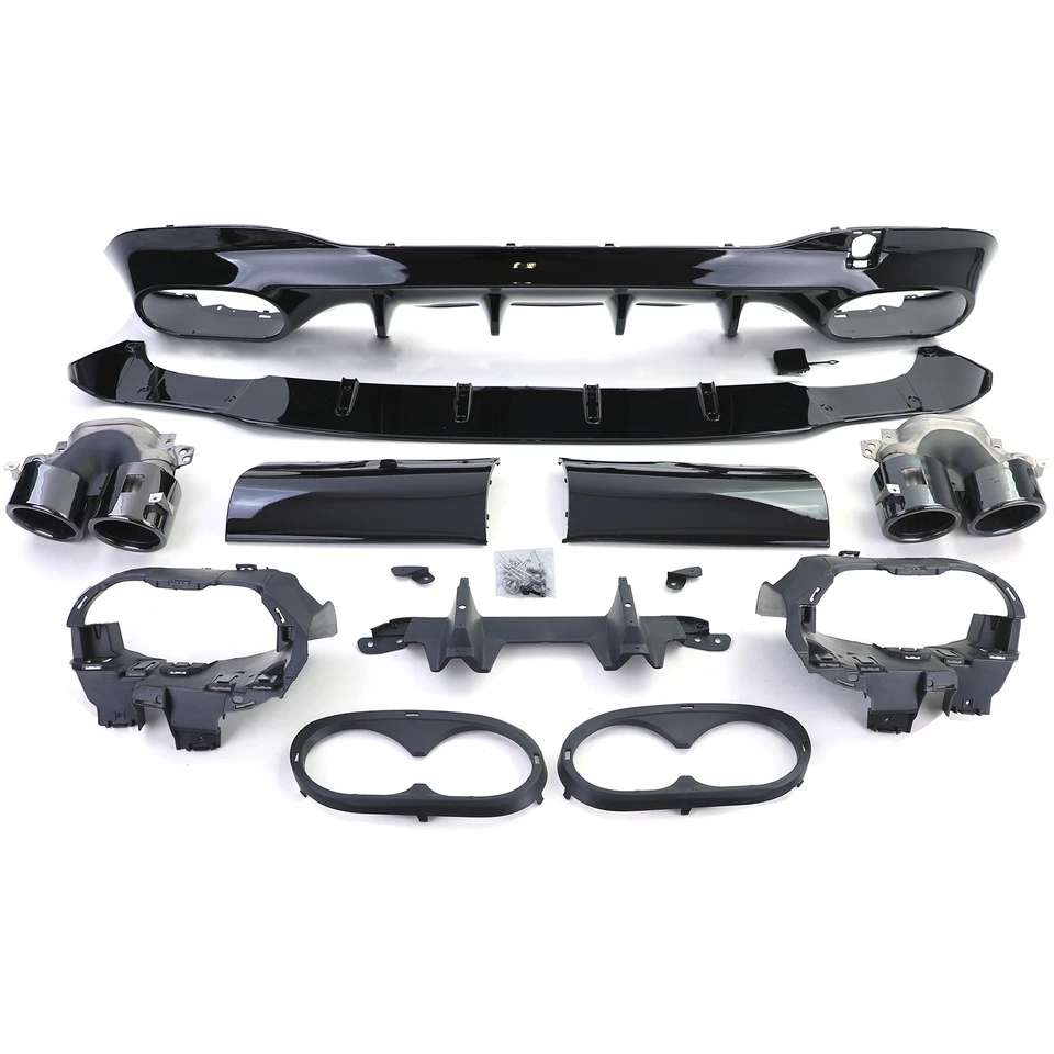 💕Diffusore Posteriore Sport con Terminali di Scarico Nero per Mercedes CLA 💕