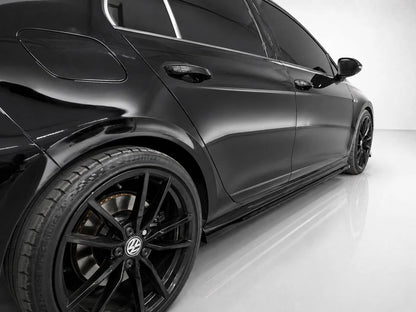 👉GONNE LATERALI ESTENSIONI PER VW GOLF MK7 FL R /R-LINE ABS NERO LUCIDO👈