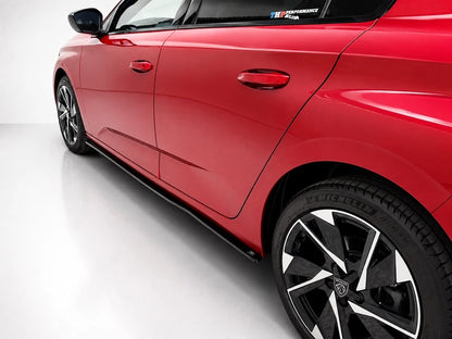 👉Gonne laterali adatto per Peugeot 308 MK3 Hatchback 21- ABS nero lucido👈