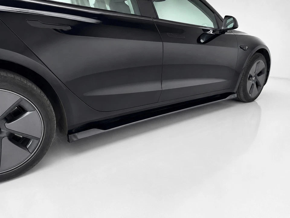 👉Minigonne Laterali adatte per Tesla Model 3 MK1 / Facelift ABS Nero Lucido👈