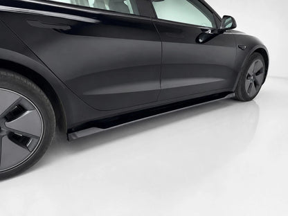 👉Minigonne Laterali adatte per Tesla Model 3 MK1 / Facelift ABS Nero Lucido👈