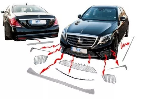 Body Kit Ornaments Chrome Bar for Mercedes S Class W222 13+S65 Look-Show I 